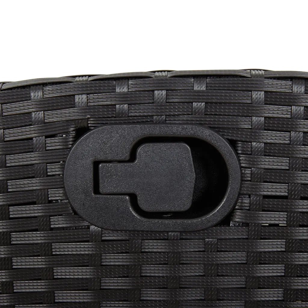 Set da Pranzo da Giardino 7 pz Nero con Cuscini in Polyrattan 3212972