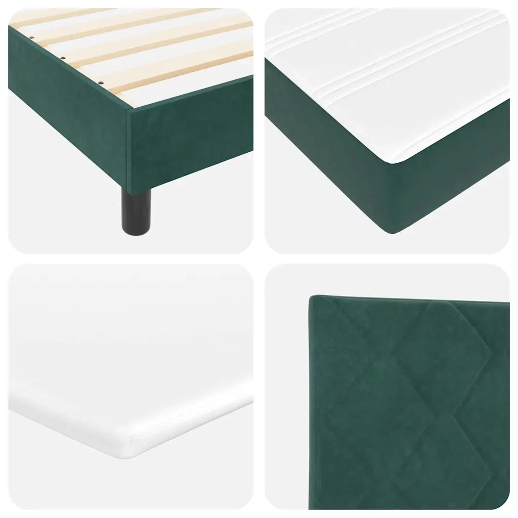 Letto a molle con testiera Verde Scuro 140 x 200 cm Velluto 3339245