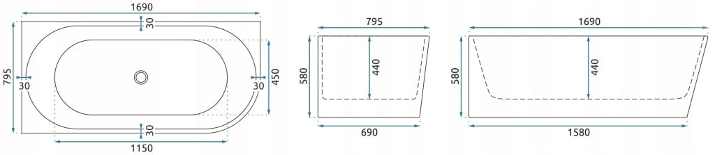 Vasca Bagno Sydney Bellanto Bellanto Sinistra 170cm Copritappo bianco