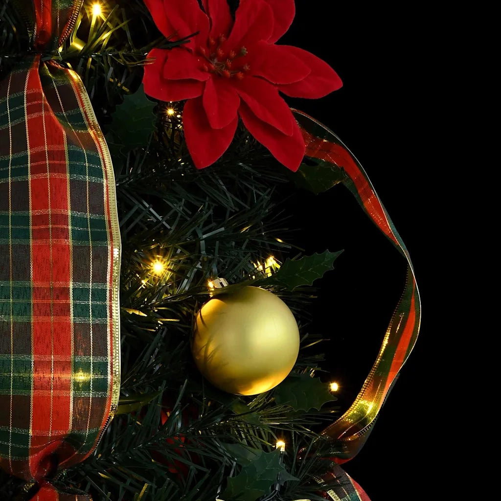 Albero di Natale Artificiale-Albero Natalizio con 200 LED Verde 210 cm PVC