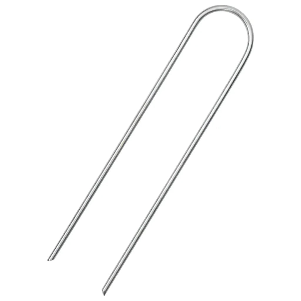 Picchetti da Terra a Forma di U 25pz 15x3,5 cm Acciaio Zincato