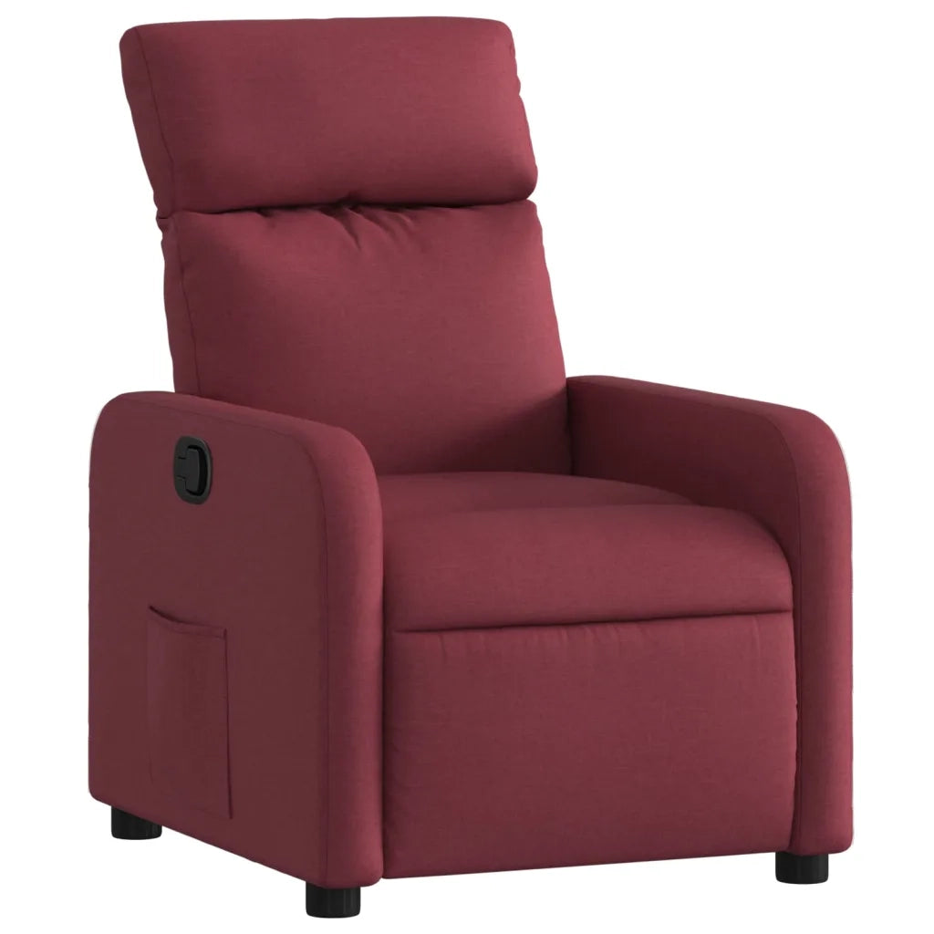 Poltrona | Sedia Relax Reclinabile in Tessuto Rosso Vino