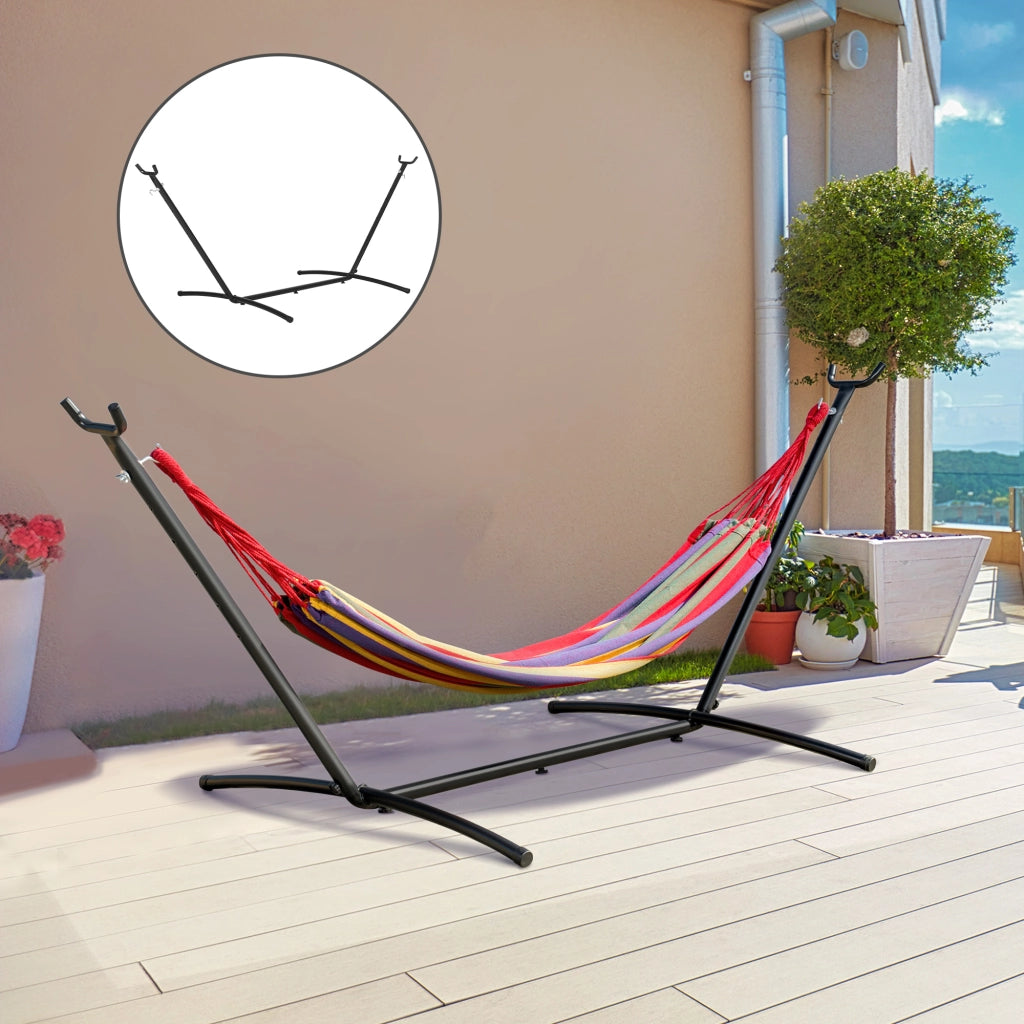 Supporto per amaca in metallo ¨C Zephmum ¨C Nero, regolabile in altezza, 280x117x110 cm