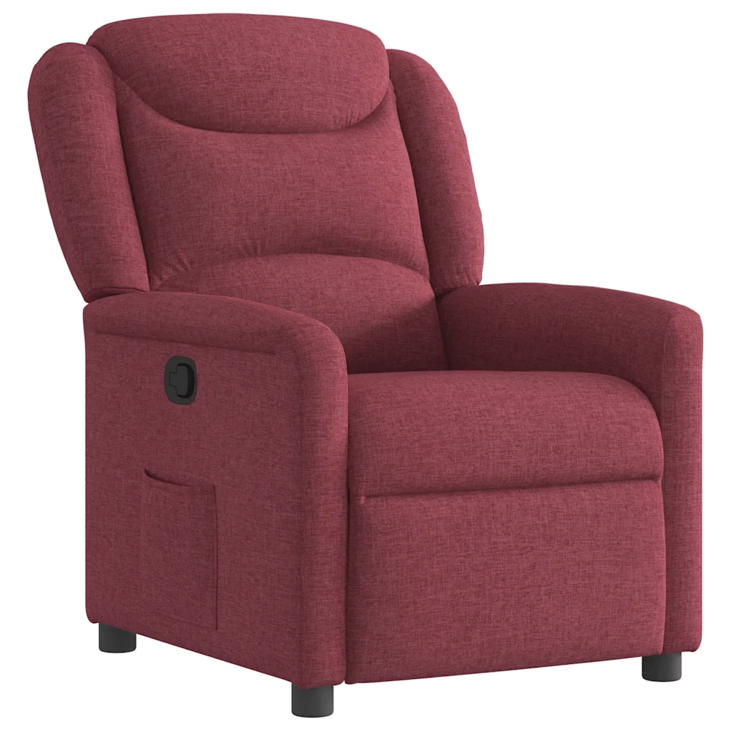 Poltrona Reclinabile in Tessuto Rosso Vino 4015599