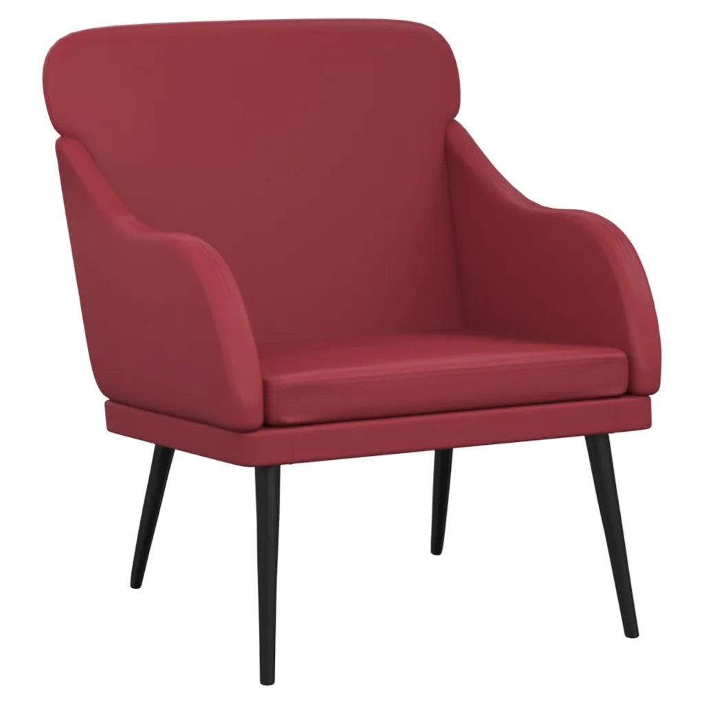 Poltrona Rosso Vino 63x76x80 cm Similpelle 351428