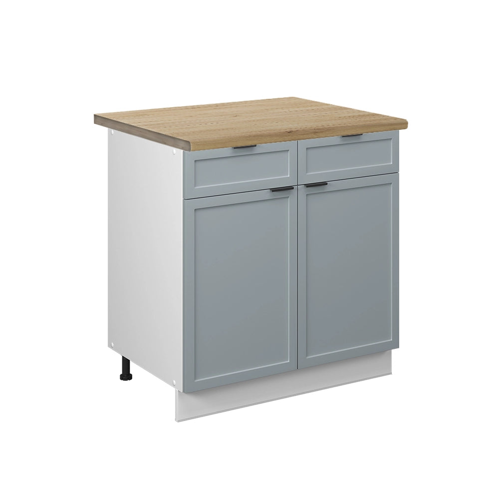 Mobiletto base per cucina Fame-Line Blu-grigio chiaro/Bianco 80 cm, PL Rovere Vicco