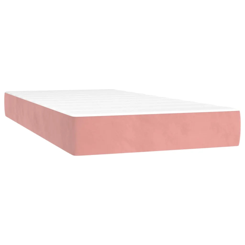 Letto a Molle con Materasso e LED Rosa 200x200 cm in Velluto 3134308