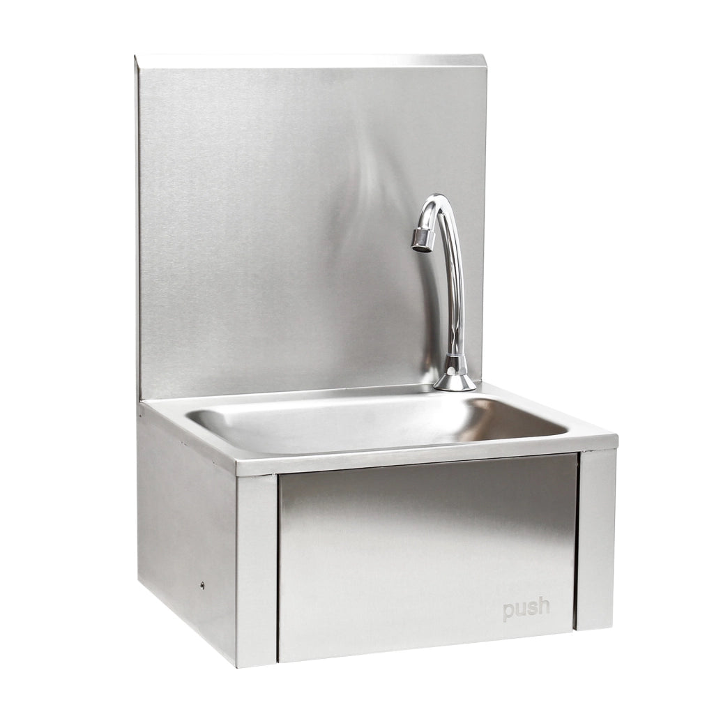 Lavello professionale acciaio inox paraspruzzi Lavamani con comando a ginocchio