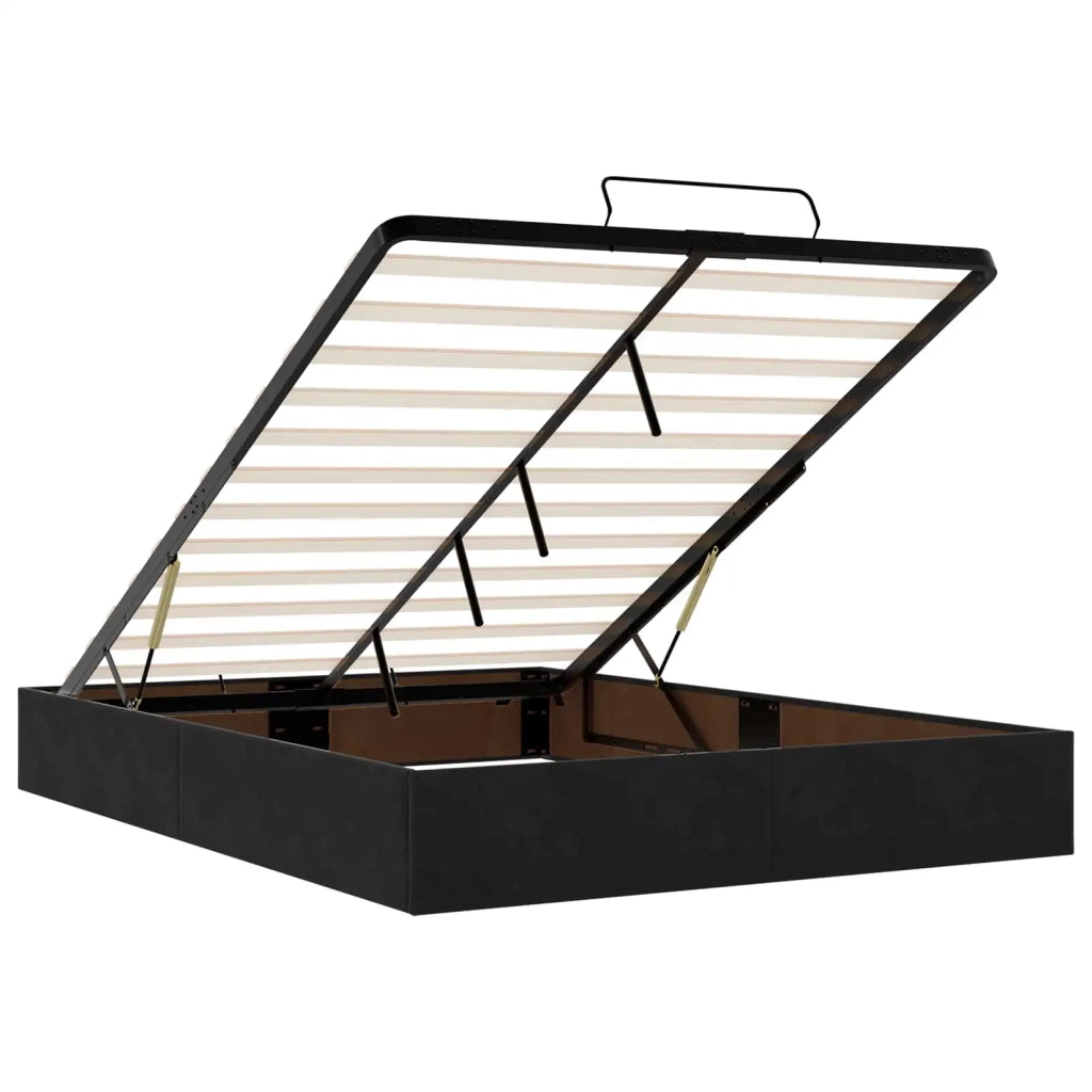 Letto Ottomano con Materasso e LED Nero 160 x 200 cm Velluto 3457151