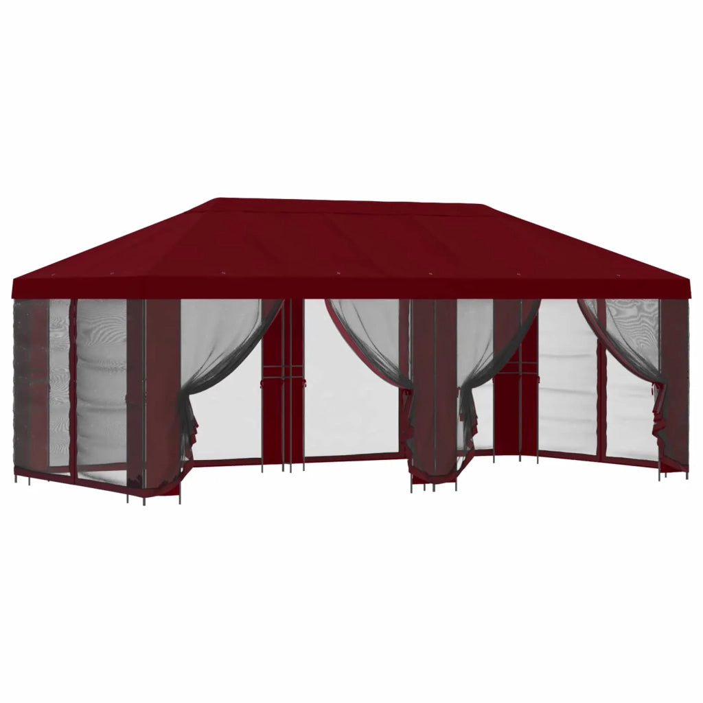 Gazebo con pareti laterali 6 x 3 m Borgogna 3376029