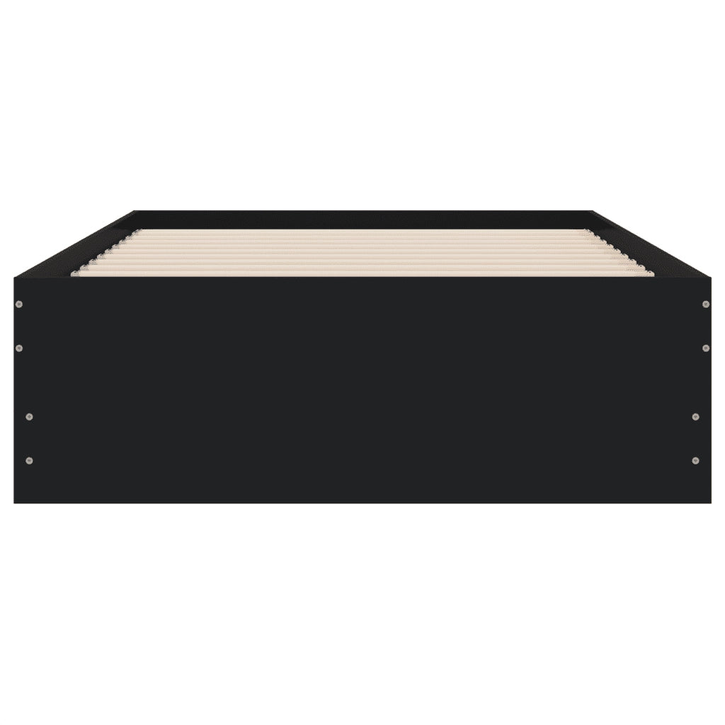 Giroletto con Cassetti Nero 100x200 cm in Legno Multistrato 3207288
