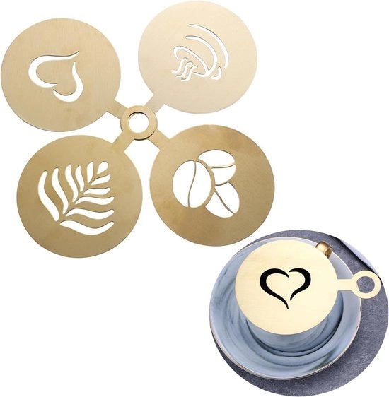 Set di 4 forme fantasiose per caffè e dessert in acciaio inossidabile per decorazione
