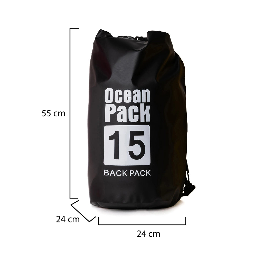Semarese, Borsa Impermeabile Capacità 15 lt, Nero