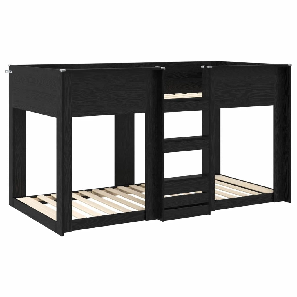 Letto a Castello per Bambini Rovere Nero 75 x 190 cm