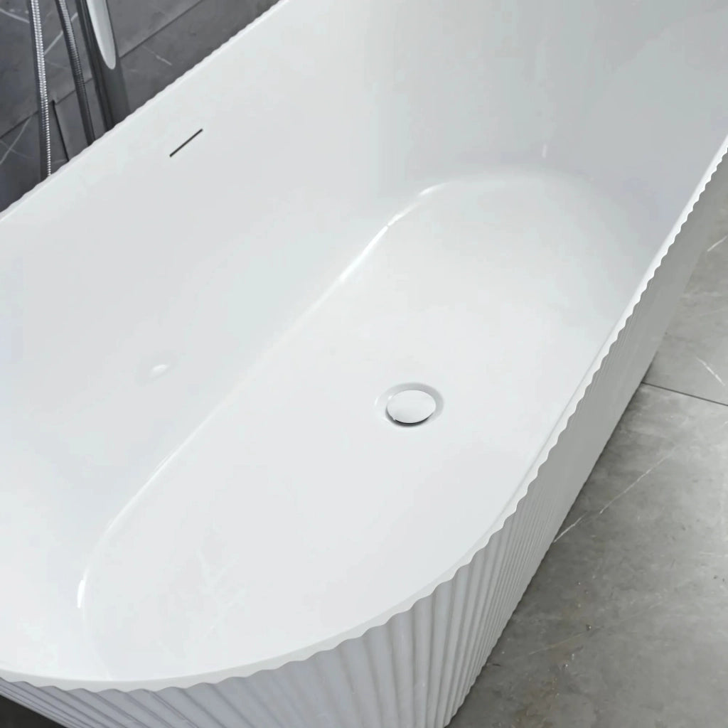 Vasca Da Bagno Freestanding In Acrilico Ofelia 170 Copritappo nero