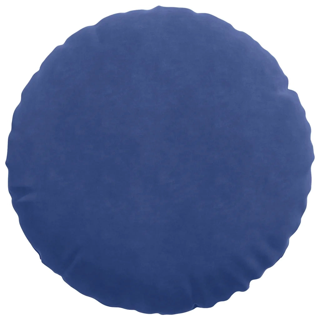 Cuscini per Seduta 2 pcs Blu Polizia Ø50 x 19 cm Velluto 42014185