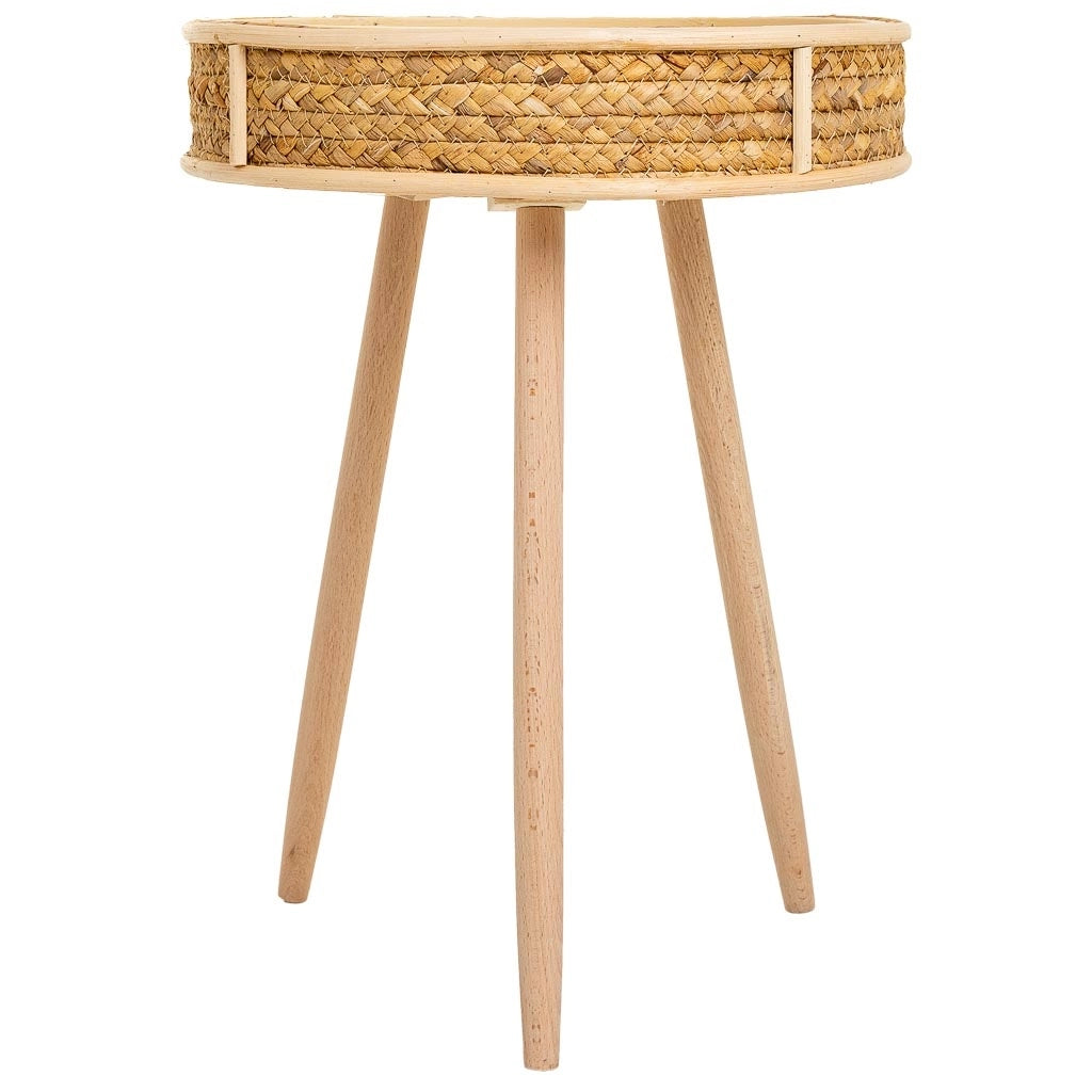 Set di 3 tavolini angolari in bambù e legno marrone