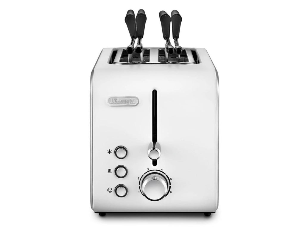 De’Longhi CTX 2203.W tostapane 2 fetta/e 550 W Argento, Bianco