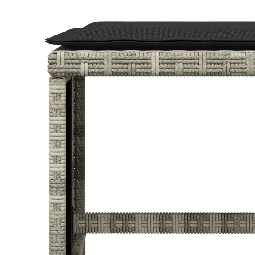 Set Pranzo Giardino 11pz con Cuscini Grigio Chiaro Polyrattan 3277738