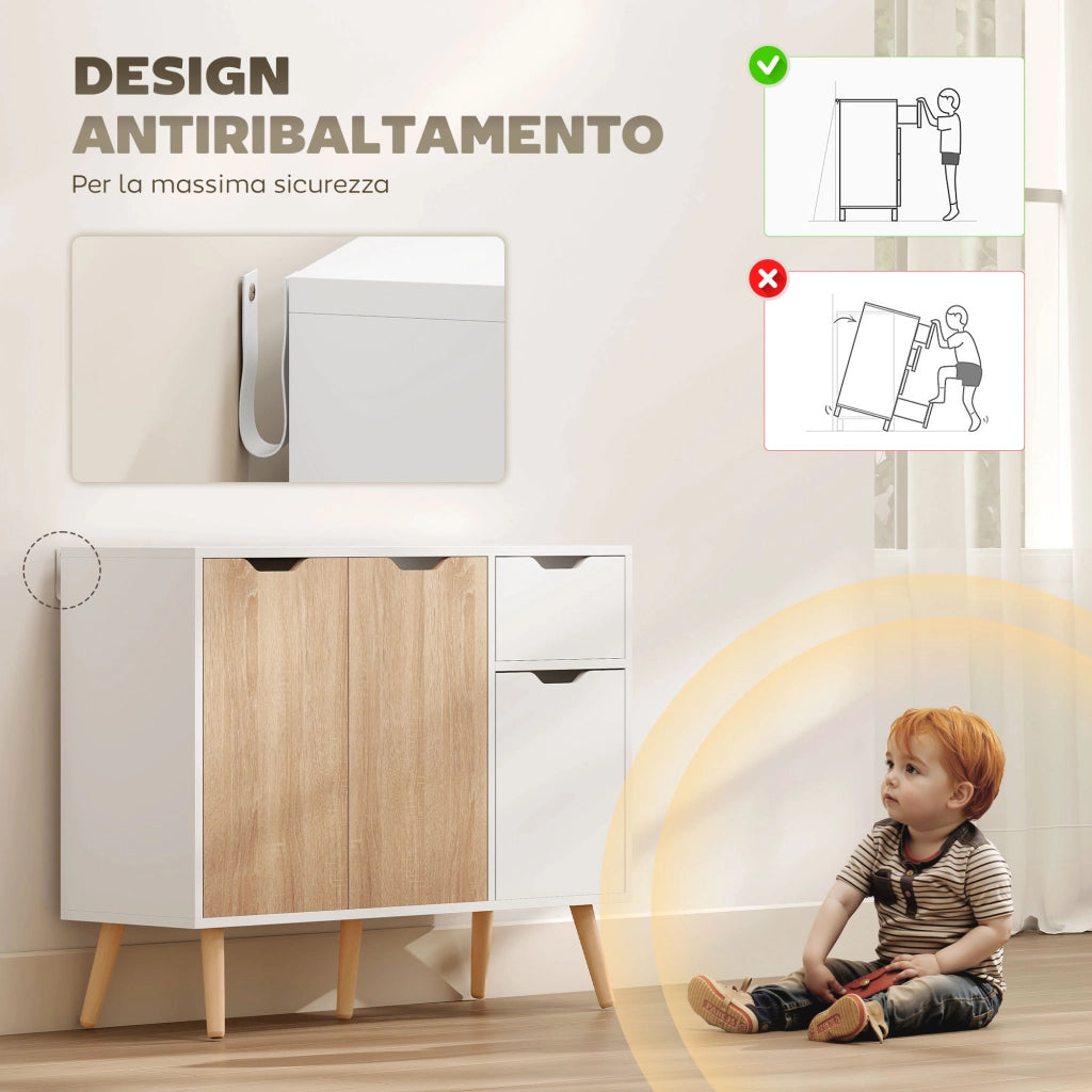 Cassettiera in Legno con Antine ¨C Minimal ¨C 90x30x72 cm