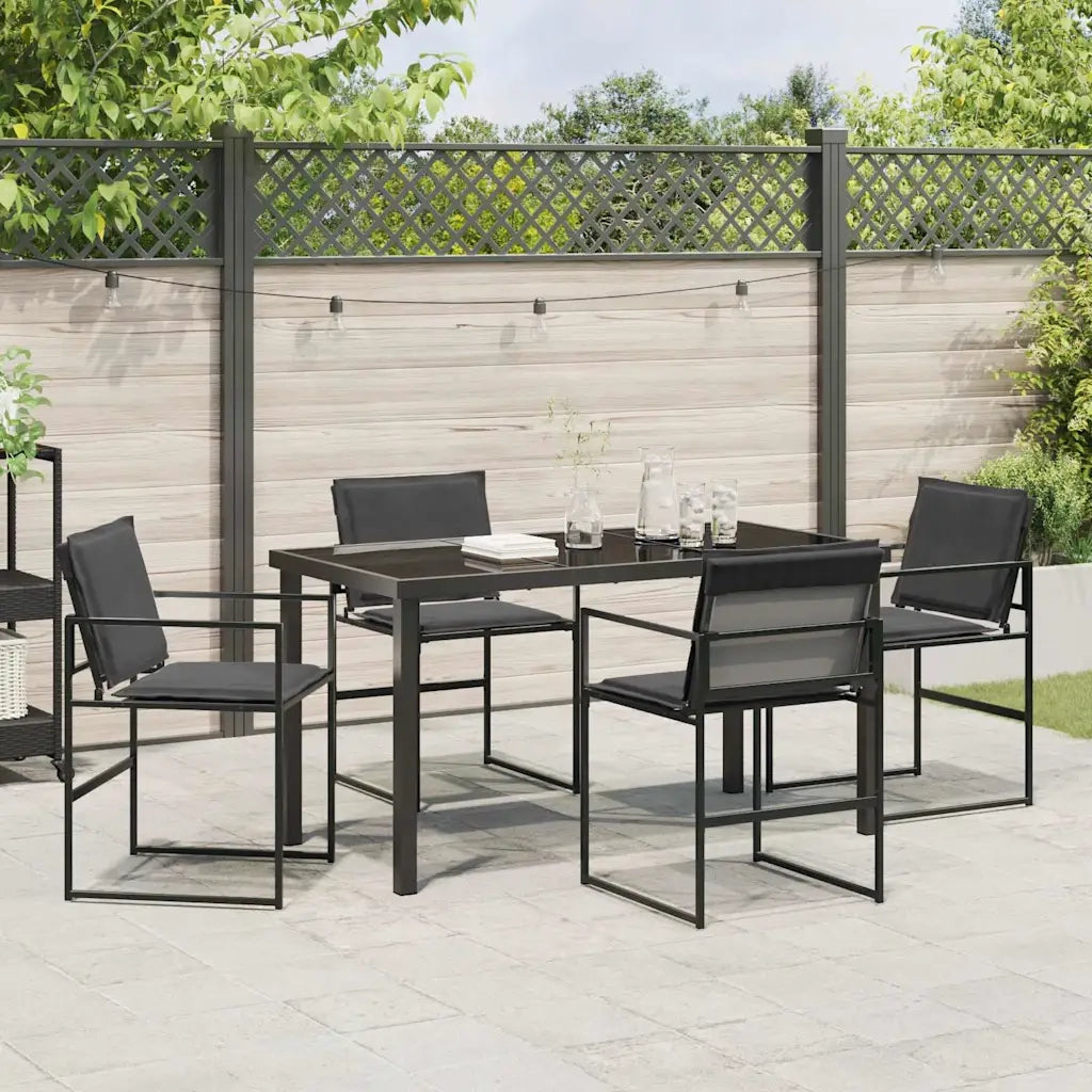 Set da Pranzo per Giardino 5 pcs Nero 3379333