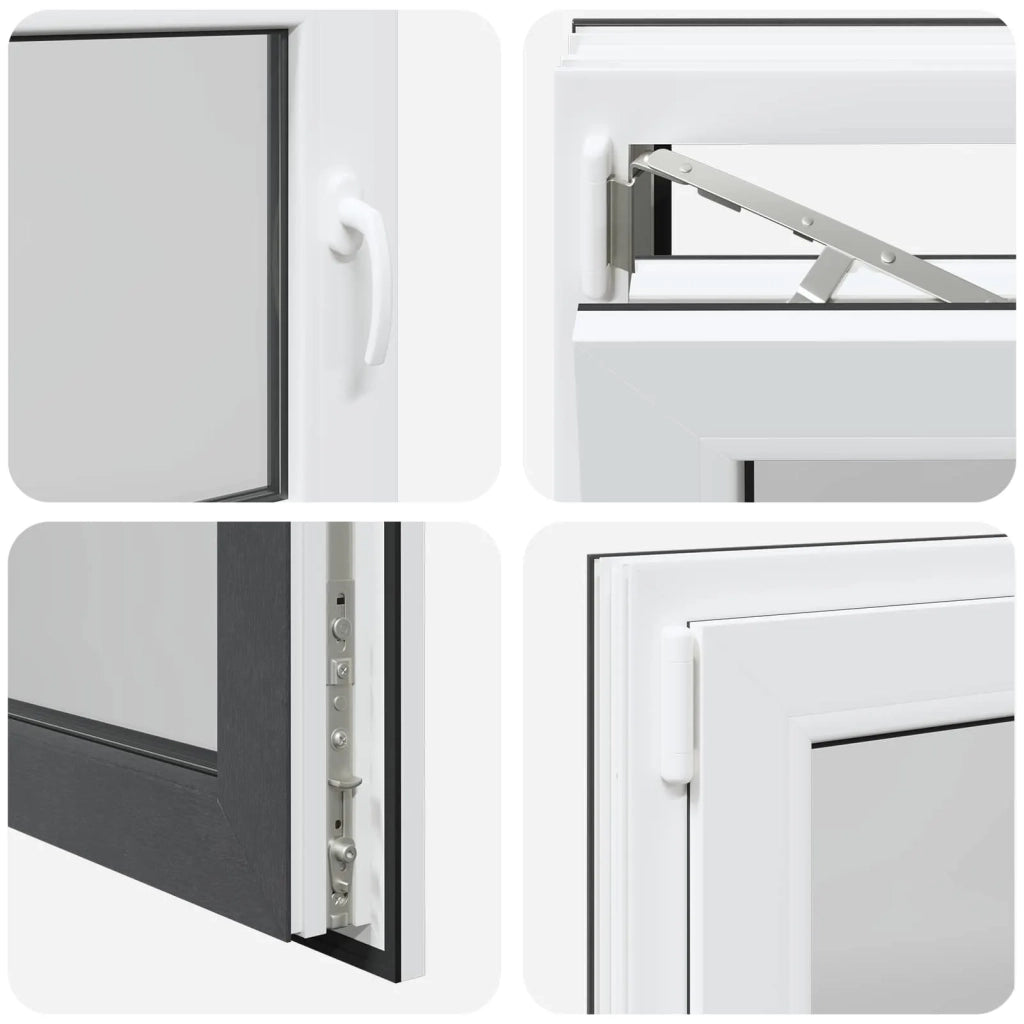 Finestra per Soffitta RISOR Antracite 80 x 50 cm PVC e Vetro 42047279