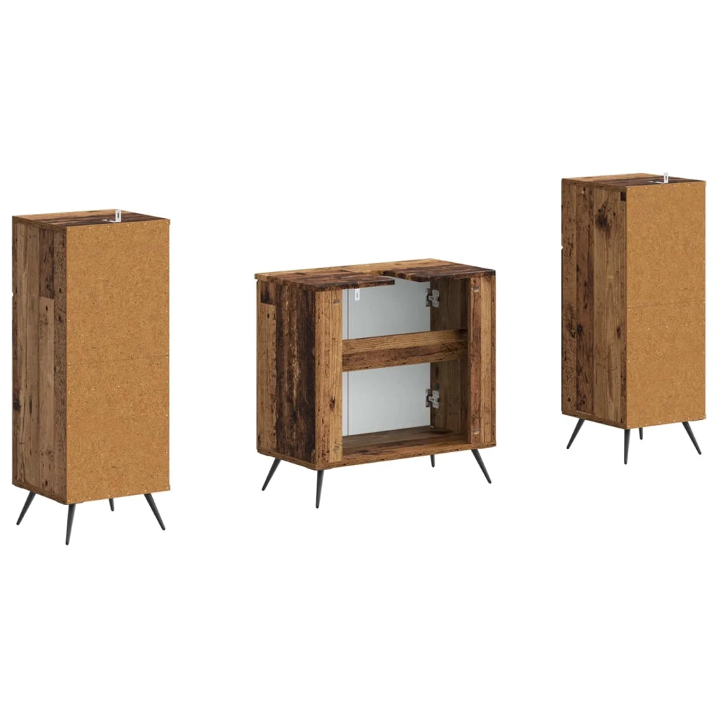 Set di Armadi da Bagno da 2 Pezzi BREDA Legno antico 3418051