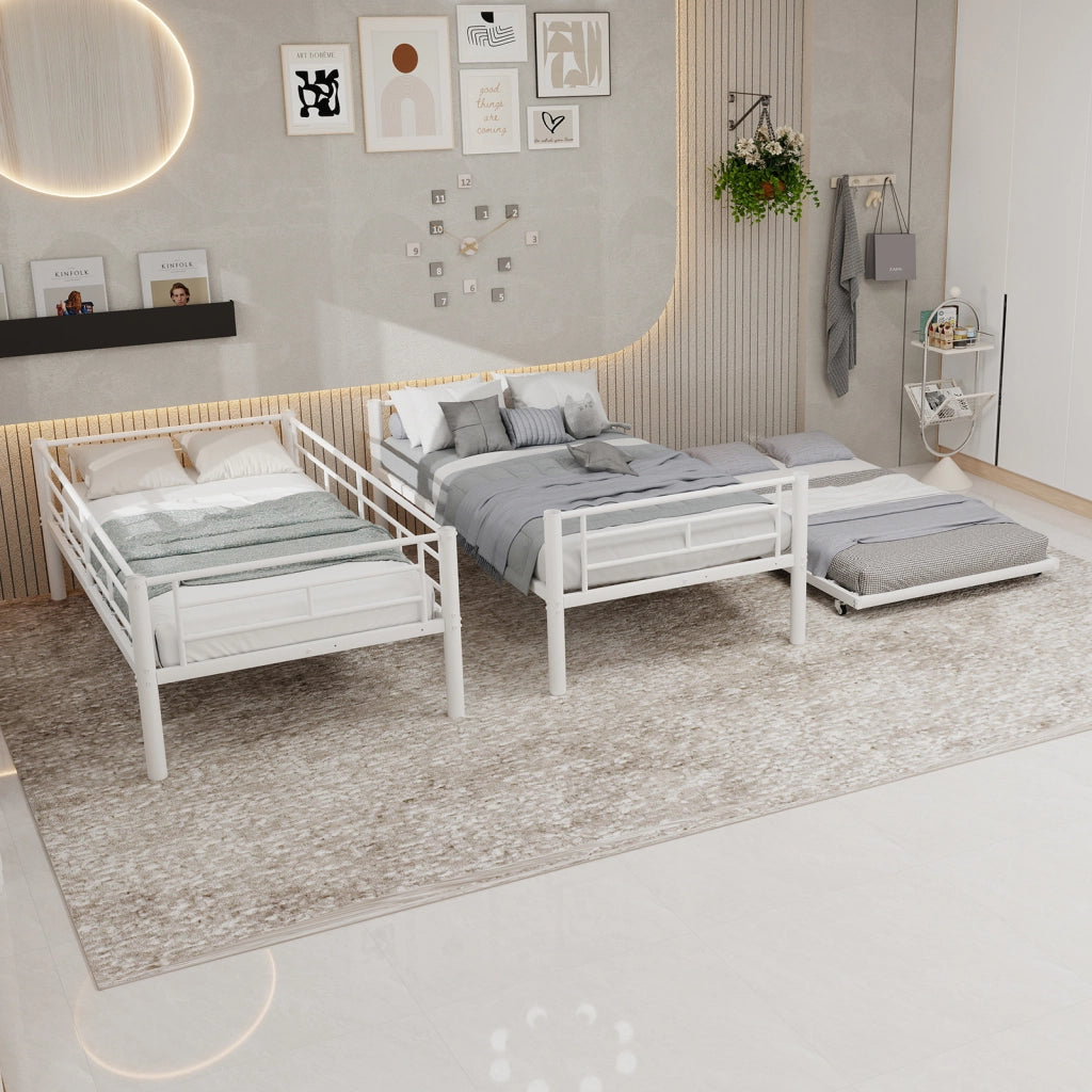 Letto a castello funzionale ferro bianco 97x196 cm