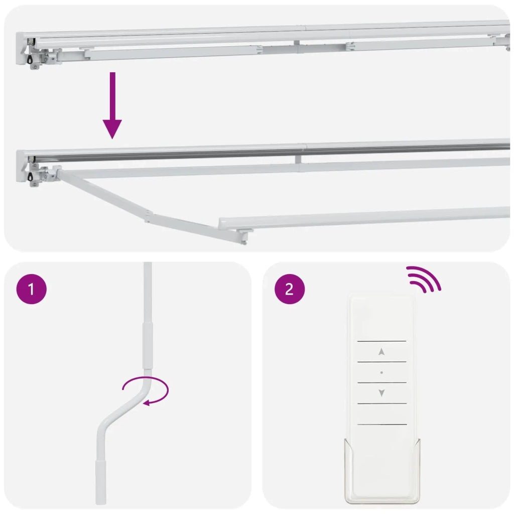 Tettuccio Elettrico Retrattile Blu e Bianco 3 x 2,5 m 3420952