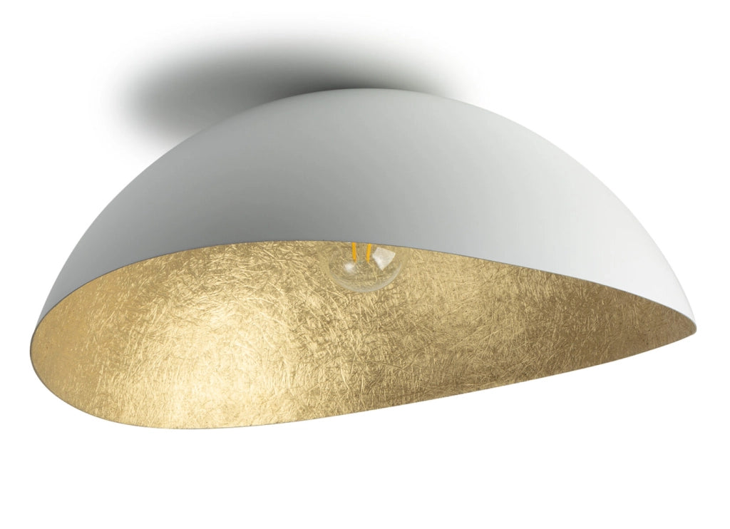 Plafoniera rotonda bianco oro 89cm Solaris E27 Sigma