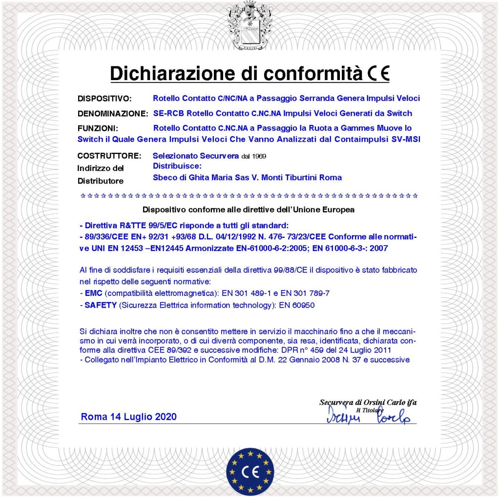 Allarme per Tapparelle 4 Rotello Proteggono la Serranda dal Sollevamento la Rotella Antiusura Spinta da Molla con la Gammes Muove lo Switch che Genera Impulsi Veloci 50 mS Necessita di Conta Impulsi