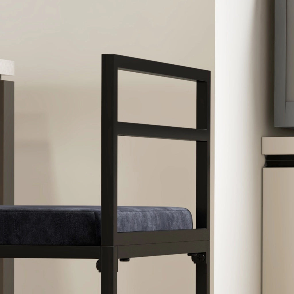 Set di 2 sgabelli alti da bar ¨C Minimal ¨C velluto nero, 74 cm