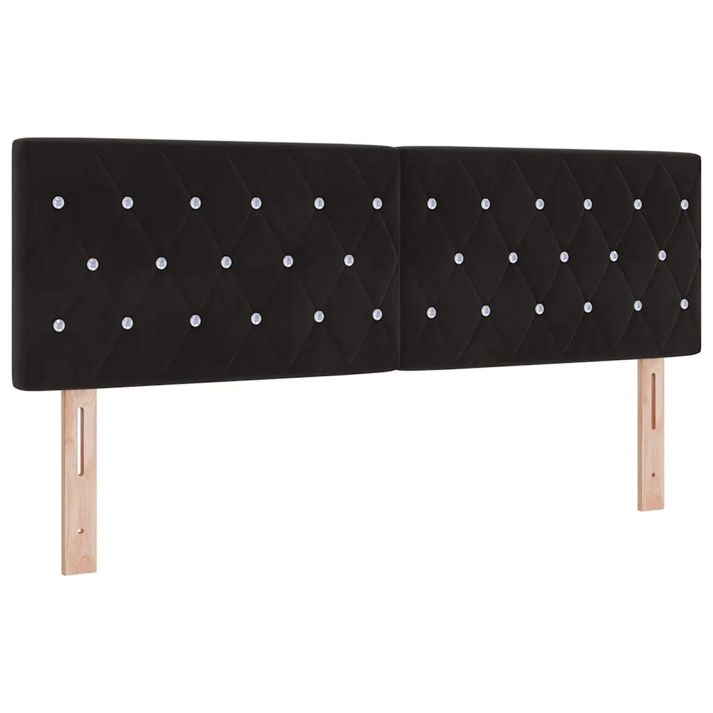 Letto a molle con materasso Nero 140 x 200 cm Velluto 3340336