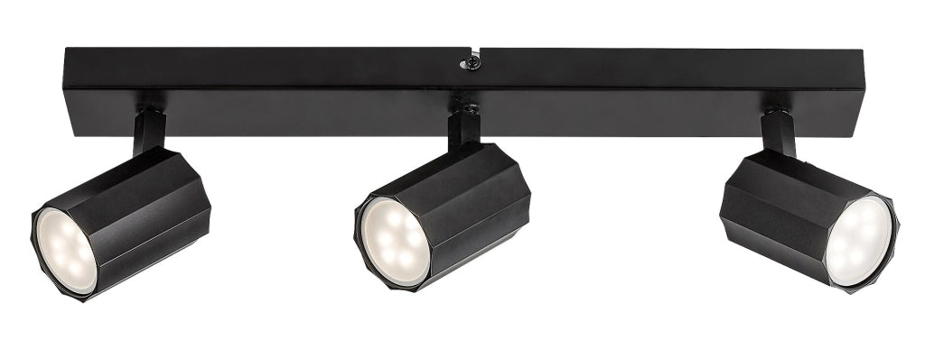 Plafoniera nera opaca 3 spot orientabili GU10 Rabalux