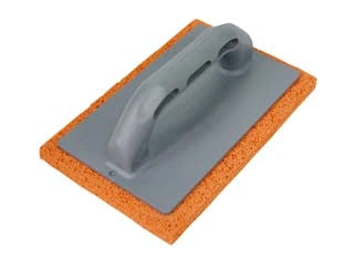 FRATTONE IN SPUGNA ARANCIO MANICO PLASTICA- - cm.22x14 - 3 pezzi