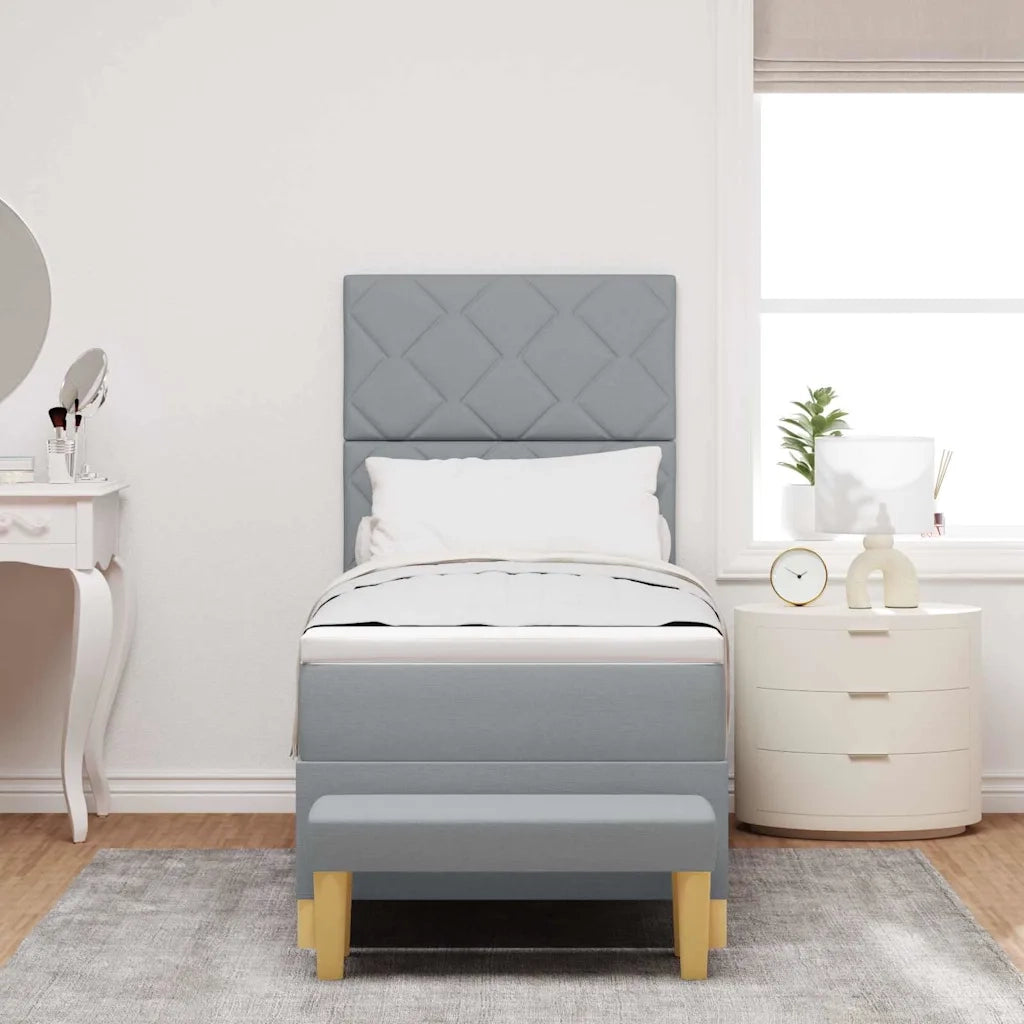 Letto a molle con testiera Grigio chiaro 200 x 80 cm Tessuto 3344331