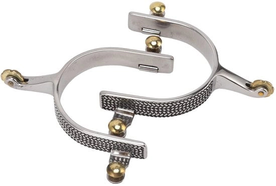 Spuroni per cavalli - Acciaio inossidabile - Spuroni retro e lisci - 1 coppia - Ideali per l'allenamento dei cavalli - 8,1 cm di diametro interno