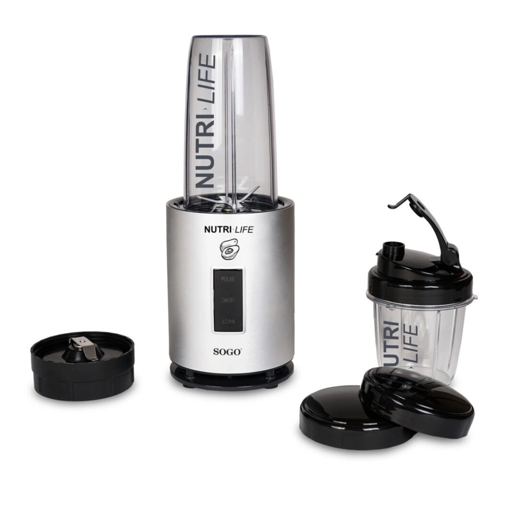 Frullatore personal blender 1200W con funzione tritaghiaccio, 2 bicchieri 1L e 0.4L BPA free, lame titanio - SOGO