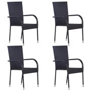 Set Mobili da Pranzo per Giardino 5 pz Nero 3068750
