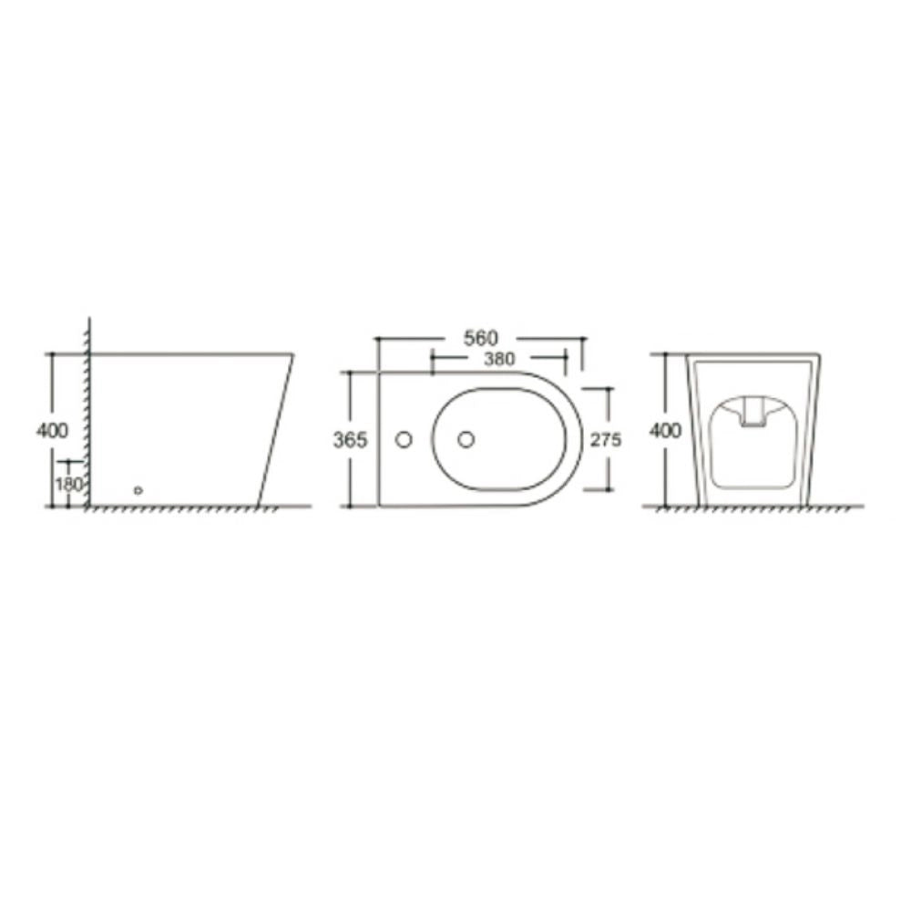 Bidet a pavimento bianco lucido YJ-1380F