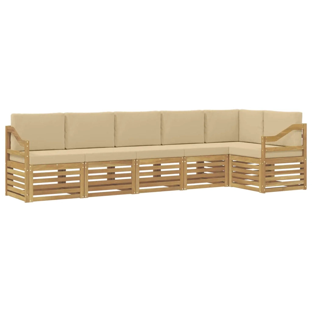 Set di divani da esterno 6 pcs Bianco e Beige 3391933