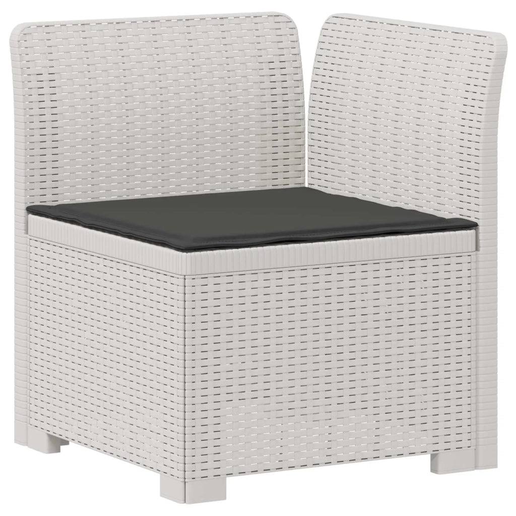 Divano da giardino 3 posti con cuscini in look rattan PP Bianco 3443827