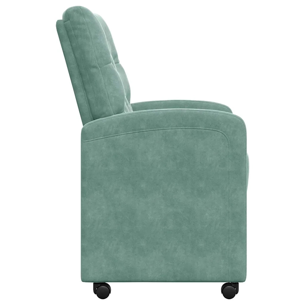 Sedie da Pranzo con Ruote 2 pcs verde mare 58 x 67 x 97 cm