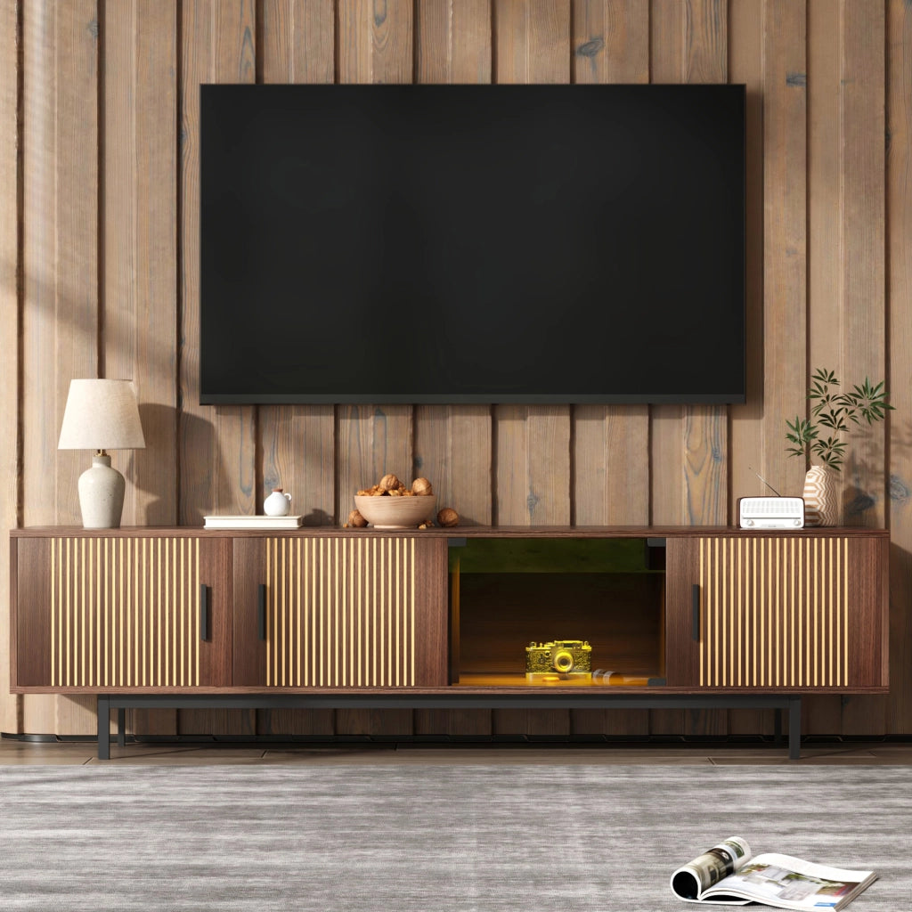 TV-Schrank Nero e Noce; in MDF e truciolare; lunghezza 200 cm
