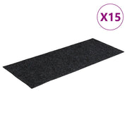 Tappetini per scale autoadesivi 15 pz | Gradini per Scale 60x25 cm Grigio Scuro Rettangolari