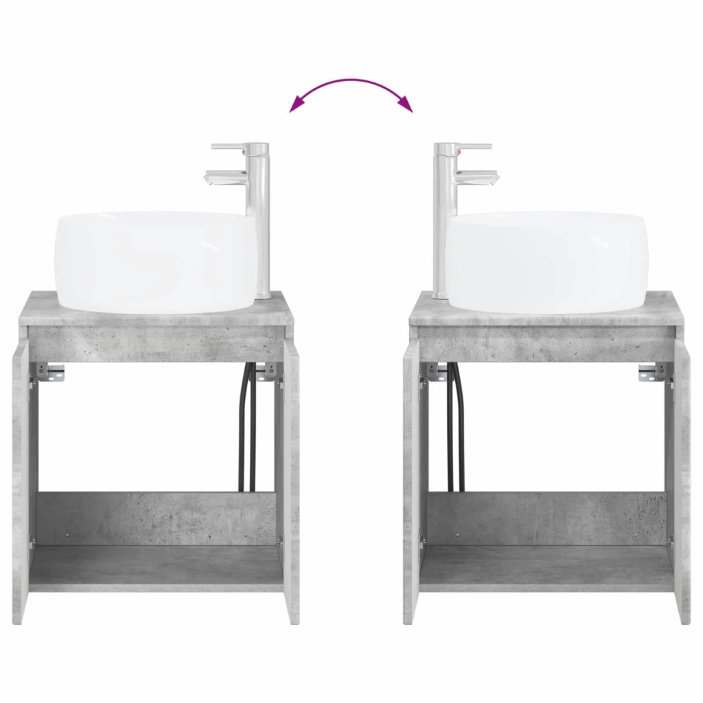 Mobile Lavabo | Armadio Lavabo da Parete Grigio Cemento 49,5 x 44,5 x 66 cm