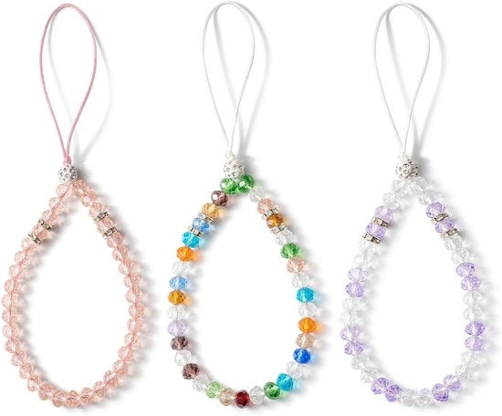 Accessori per smartphone con perle e catena da pendente, corda per telefono con accessorio da appendere come collana