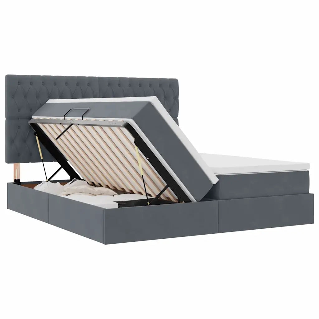 Letto con Contenitore Grigio scuro 180 x 200 cm Velluto 3372258