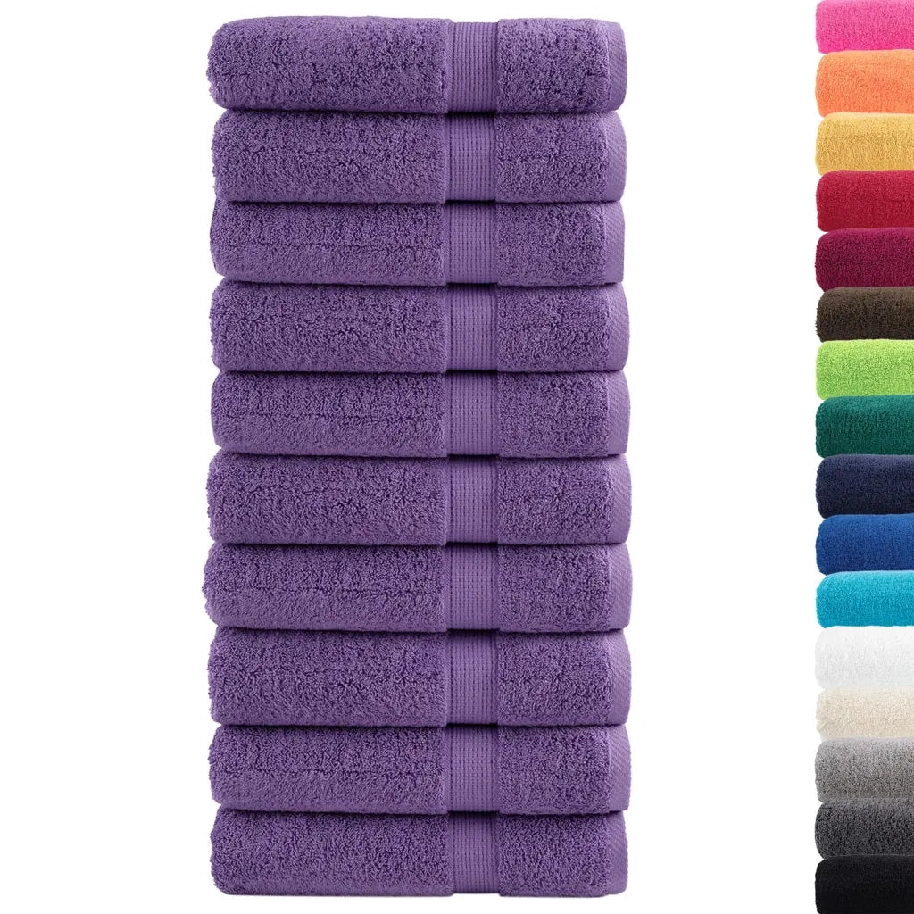 Asciugamani Premium SOLUND 10 pz | Teli per bagno Viola 50x100 cm 600 g/m2
