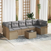 Set Divano da Giardino con cuscino 8 pcs Beige polyrattan 3345280